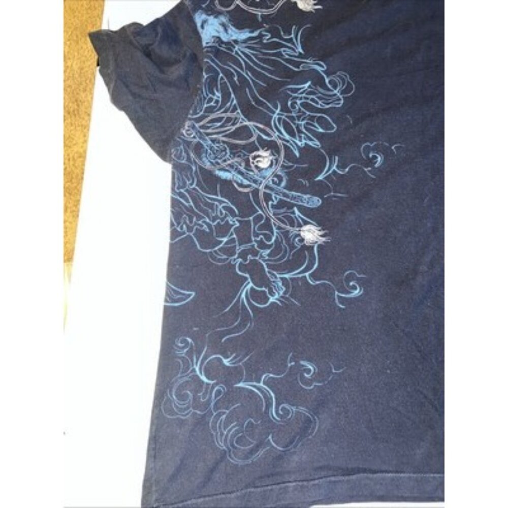 Y2K Marc Ecko cut sew Blue And Gold Foil  Witch  Skull. XXL - Picture 11 of 12